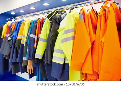 Waterproofing reflective clothing for road workers in store