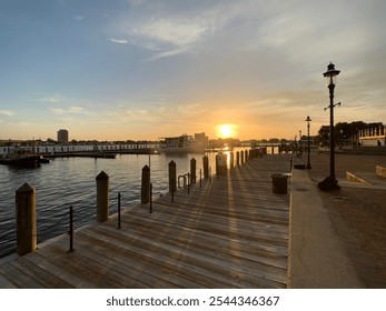 Waterside District Sunset at the warf