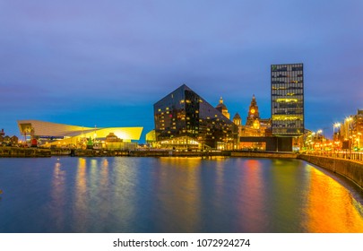 Waterside Of Liverpool Dominated By The Museum Of Liverpool And Open Eye Gallery, England
