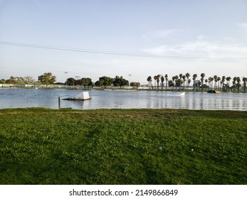 Water-Ski In Menachem Begin, Darom Park, Tel-Aviv, Israel