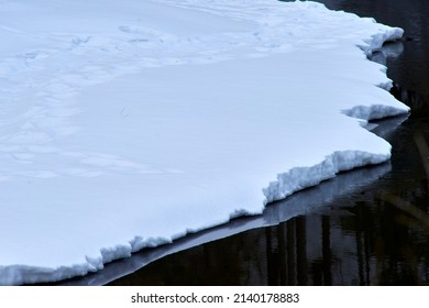 Water,Snow,Ice Valley River In Edmonton      