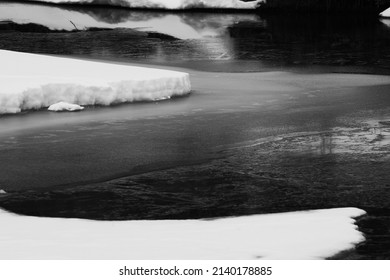 Water,Snow,Ice Valley River In Edmonton      