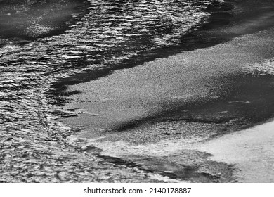 Water,Snow,Ice Valley River In Edmonton      