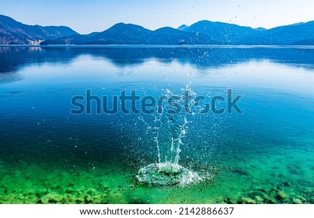 watersplash at a lake in bavaria - walchensee