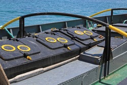 Watertight Hatch Covers At Old Tugboat Ship