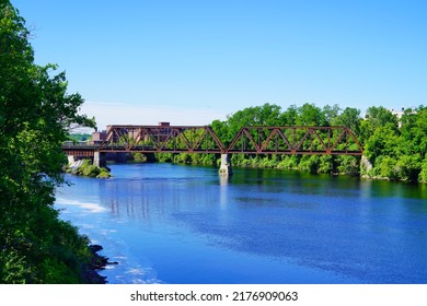 Waterville City And Kennebec River