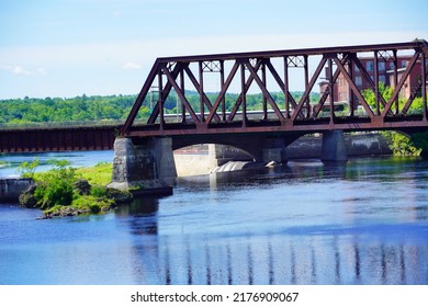 Waterville City And Kennebec River