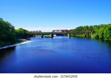 Waterville City And Kennebec River