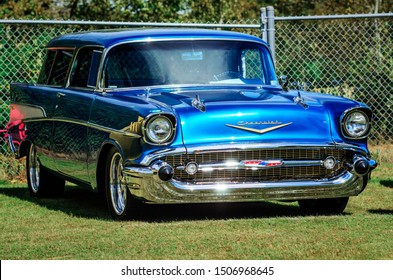 Waterville, Nova Scotia, Canada - September 14, 2019 : 1957 Chevy Nomad At Rick Rood’s Car Show In Annapolis Valley.

