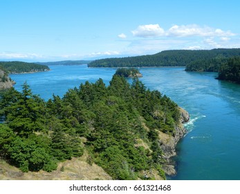 Waterways And Coastline Along The San Juan Islands