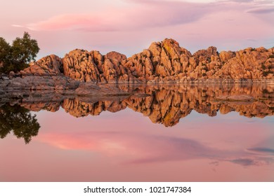 Watson Lake Sunset Reflection