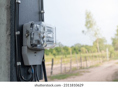 Watthour meter of electricity for use in home appliance.This is a modern technology that can monitor the home's electrical energy consumption.Electronics - Shutterstock ID 2311810629