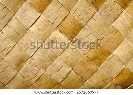 Wattled pattern made of birch bark, traditional handmade container detail
