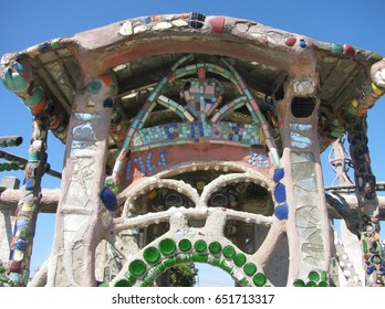 Watts, California USA - September 18, 2016: Watts Towers By Simon Rodia, Entrance Gateway