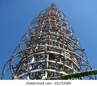 Watts, California USA - September 18, 2016: Watts Towers By Simon Rodia, West Tower