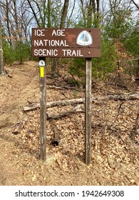 Waupaca, Wisconsin, U.S.A.  March, 22, 2021   Ice Age National Scenic Trail Information Sign