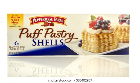 Waupun, WI - 9 March 2016: Box Of Pepperidge Farm Puff Panstry Shells