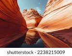 The Wave, Arizona, Vermillion Cliffs, Paria Canyon State Park USA. natural background reflection