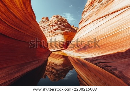 The Wave, Arizona, Vermillion Cliffs, Paria Canyon State Park USA. natural background reflection Stock photo © 