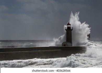 Wave Bigger Than The Lighthouse