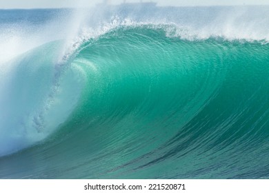 Wave Blue Crashing Detail Ocean wave cresting crashing rolling breaking water closeup hollow detail  of scenic power energy of nature