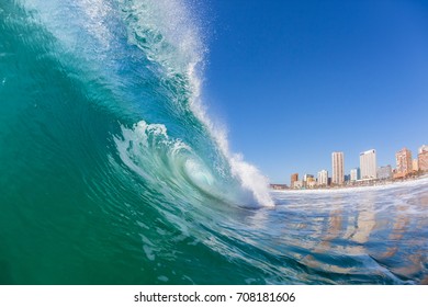 Wave Hollow Swimming Durban
Ocean Wave Power Surfing Surfer Swimming View Inside Out Hollow Crashing Tube Along Durban Beachfront.