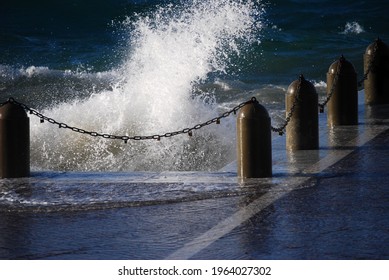 Wave Over The Walking Street. Reggio Calabria, Winter 2010.