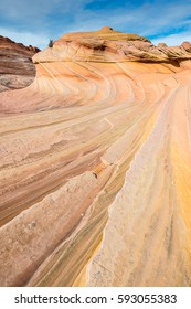 The Wave In Paria Canyon-Vermilion Cliffs Wilderness, Massive Sandstone Structures Stretched Like Taffy, And Cinnamon Color Strata Domes