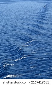 Wave Patten Formed By The Wake Of A Ship. No People. Copy Space.