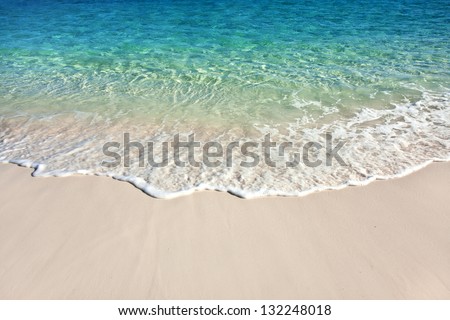 Wave of the sea on the sand beach