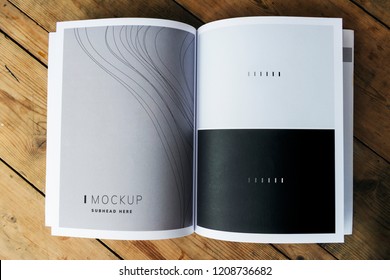 Wave texture magazine page mockup - Shutterstock ID 1208736682