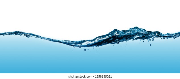 Wave water and bubbles isolated on white background - Shutterstock ID 1358135021