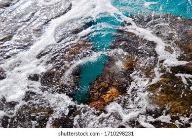 waves bathing on the rocks