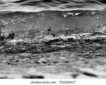 Waves Black and White Close Up