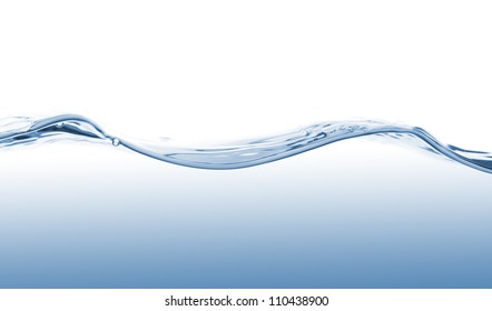 Waves Of Blue Water On White Background