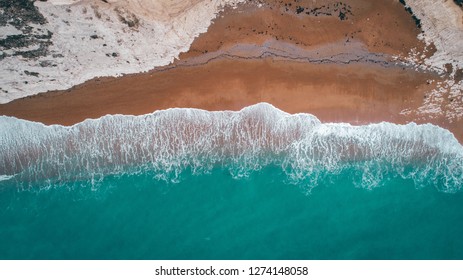 waves breaking beach