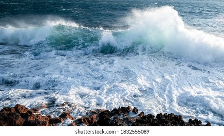 
Waves breaking on the Mediterranean coast