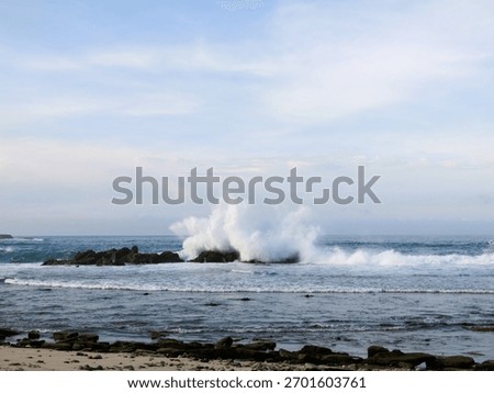 Waves breaking on the rocks