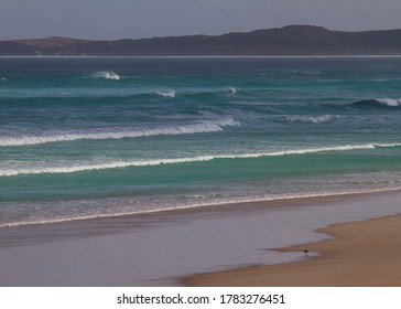 Waves breaking on the wild rugged west coast at Coffin Bay National Park, Eyre Peninsula, South Australia