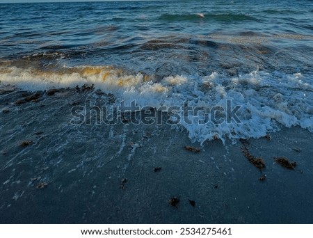 Similar – Image, Stock Photo Serene sunset at Miami beach pier with silhouette
