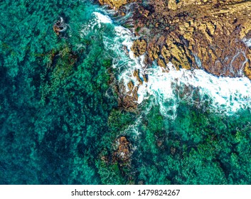 Waves Crashing Onto Crystal Cove State Park Beach In Newport Beach