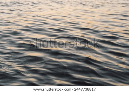 Waves creating a soothing and rhythmic pattern. The water reflects the sky, with the movement of the waves adding texture to the surface.