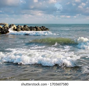 Waves of daylight breeze on the Black Sea