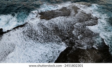waves from drone from sky
