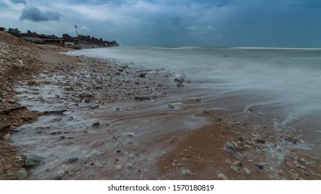 Waves During A Sirocco Storm In Autumn In Portonovo Bay