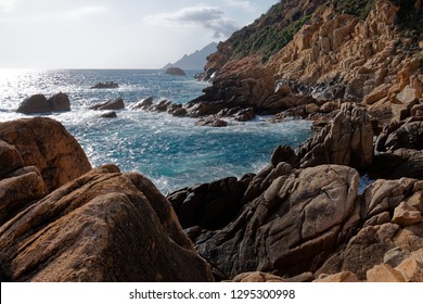 Waves Hitting The Rocks In The Gulf Of Porto, Corsica