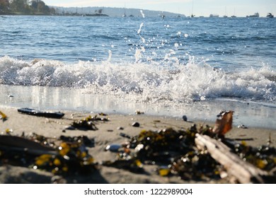 Waves hitting shore