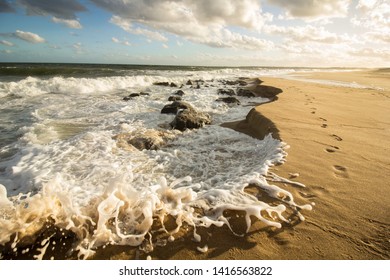 Waves At La Pedrera Beach Uruguay