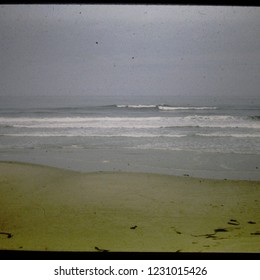 Waves on empty beach