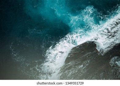 waves on rocks
